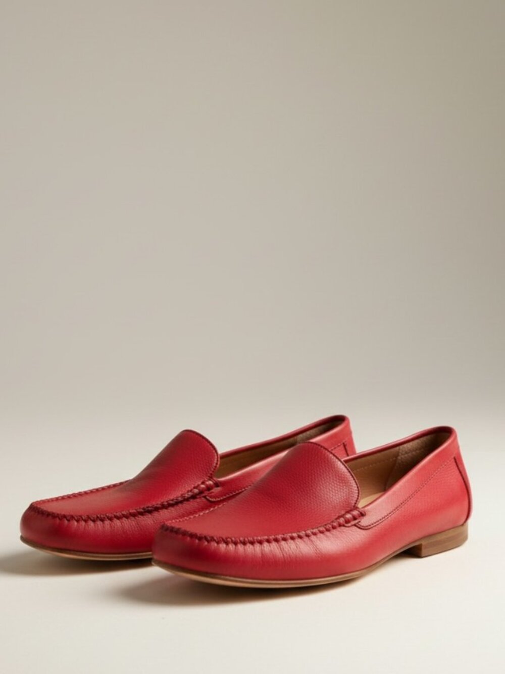 Nicole red leather loafers